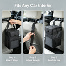 6L Car Trash Can with Lid Multipurpose Vehicle Garbage Bag with Storage Pockets Hanging Accessories for Car Interior