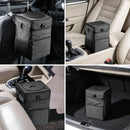 6L Car Trash Can with Lid Multipurpose Vehicle Garbage Bag with Storage Pockets Hanging Accessories for Car Interior