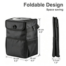 6L Car Trash Can with Lid Multipurpose Vehicle Garbage Bag with Storage Pockets Hanging Accessories for Car Interior
