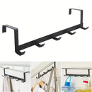 Modern Over-the-Door Hook Rack No-Drill Installation Five-Row Clothes Hat And Bag Organizer for Home Organization