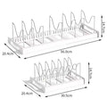 Expandable Pans Organizer Rack 7 Adjustable Compartments Dish Storage Rack Pot Lid Organizer Pots Holder Kitchen Utensils Rack