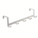 Modern Over-the-Door Hook Rack No-Drill Installation Five-Row Clothes Hat And Bag Organizer for Home Organization