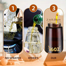 2-in-1 470ml Light Blocking Brown Oil Sprayer for Cooking Olive Oil Dispenser Bottle for Kitchen Oil Bottle Seasoning Tools