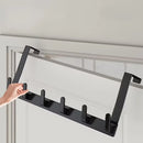 Modern Over-the-Door Hook Rack No-Drill Installation Five-Row Clothes Hat And Bag Organizer for Home Organization