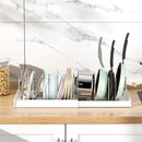 Expandable Pans Organizer Rack 7 Adjustable Compartments Dish Storage Rack Pot Lid Organizer Pots Holder Kitchen Utensils Rack