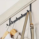 Modern Over-the-Door Hook Rack No-Drill Installation Five-Row Clothes Hat And Bag Organizer for Home Organization