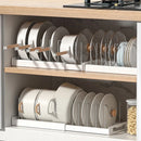 Expandable Pans Organizer Rack 7 Adjustable Compartments Dish Storage Rack Pot Lid Organizer Pots Holder Kitchen Utensils Rack