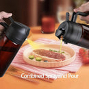 2-in-1 470ml Light Blocking Brown Oil Sprayer for Cooking Olive Oil Dispenser Bottle for Kitchen Oil Bottle Seasoning Tools