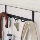 Modern Over-the-Door Hook Rack No-Drill Installation Five-Row Clothes Hat And Bag Organizer for Home Organization