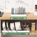 Expandable Pans Organizer Rack 7 Adjustable Compartments Dish Storage Rack Pot Lid Organizer Pots Holder Kitchen Utensils Rack