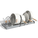 Expandable Pans Organizer Rack 7 Adjustable Compartments Dish Storage Rack Pot Lid Organizer Pots Holder Kitchen Utensils Rack